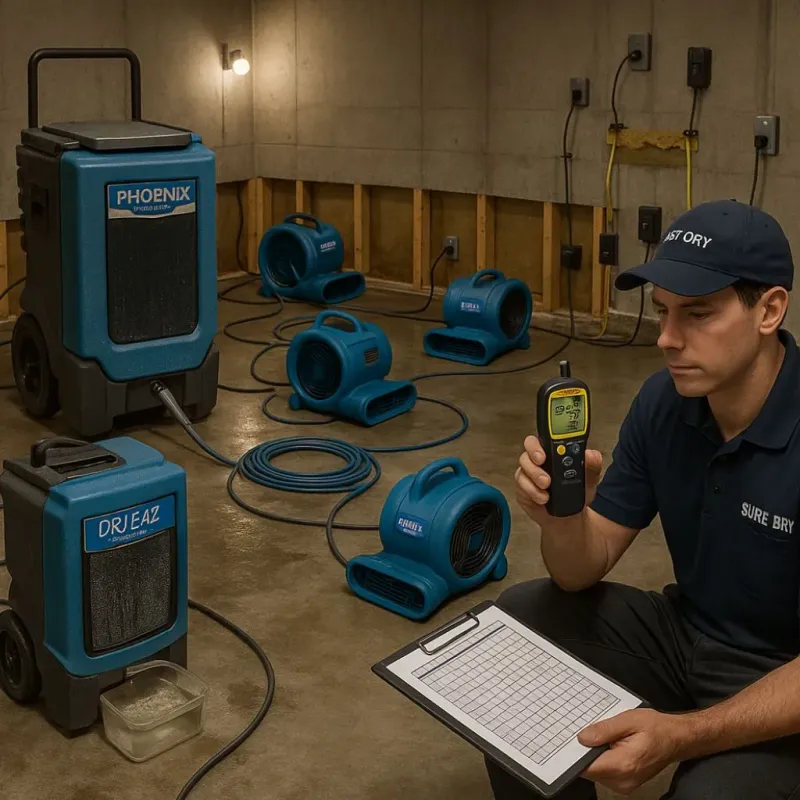 Structural Drying and Dehumidification process in Waterflow, NM